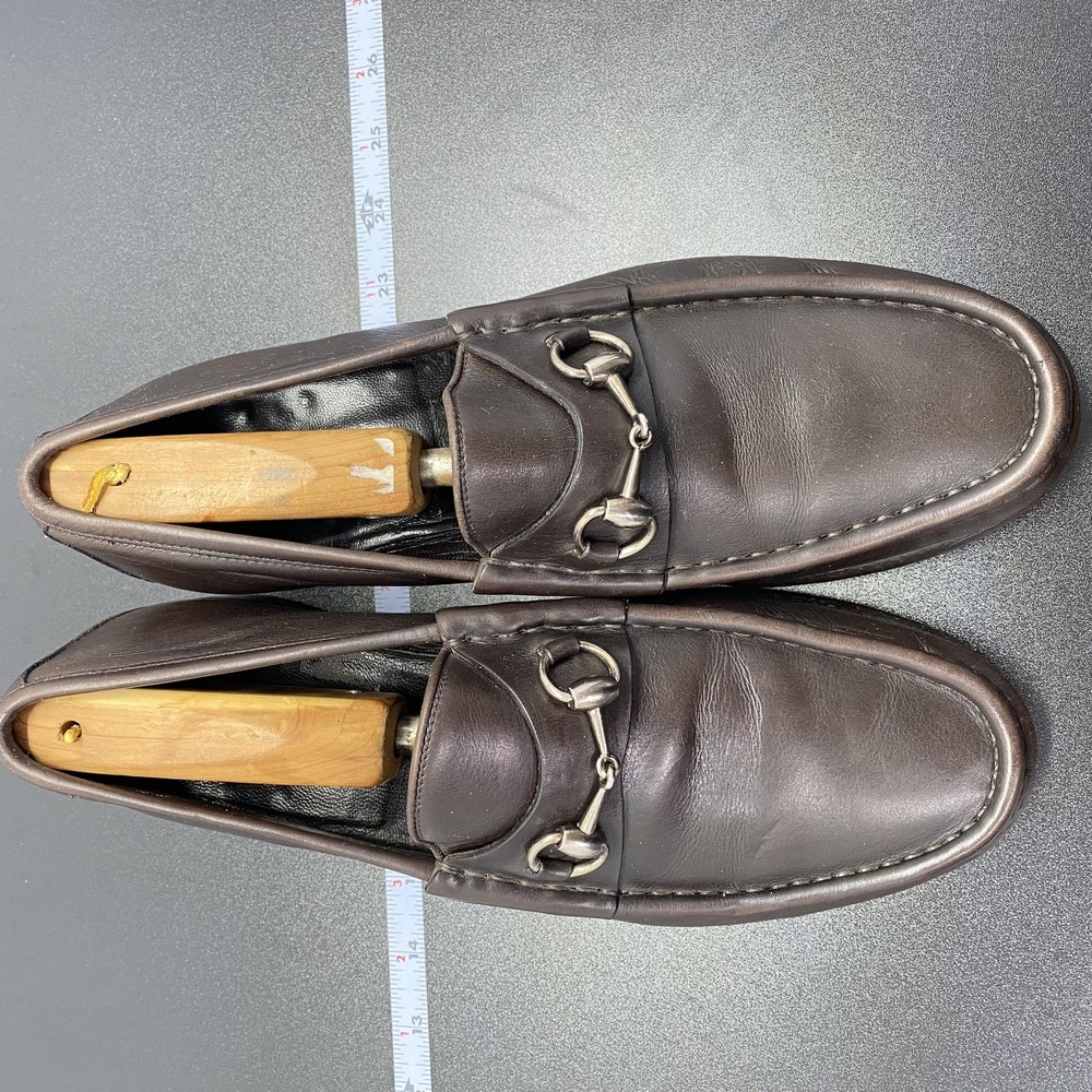 Gucci Shoes Mens Size 9.5 Brown Leather Horsebit Loafers Made In Italy Old Money - Picture 2 of 15